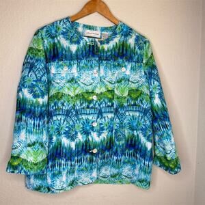 Alfred‎ Dunner Women's Jacket Multicolor Size 12 3/4 Sleeve Button Closure